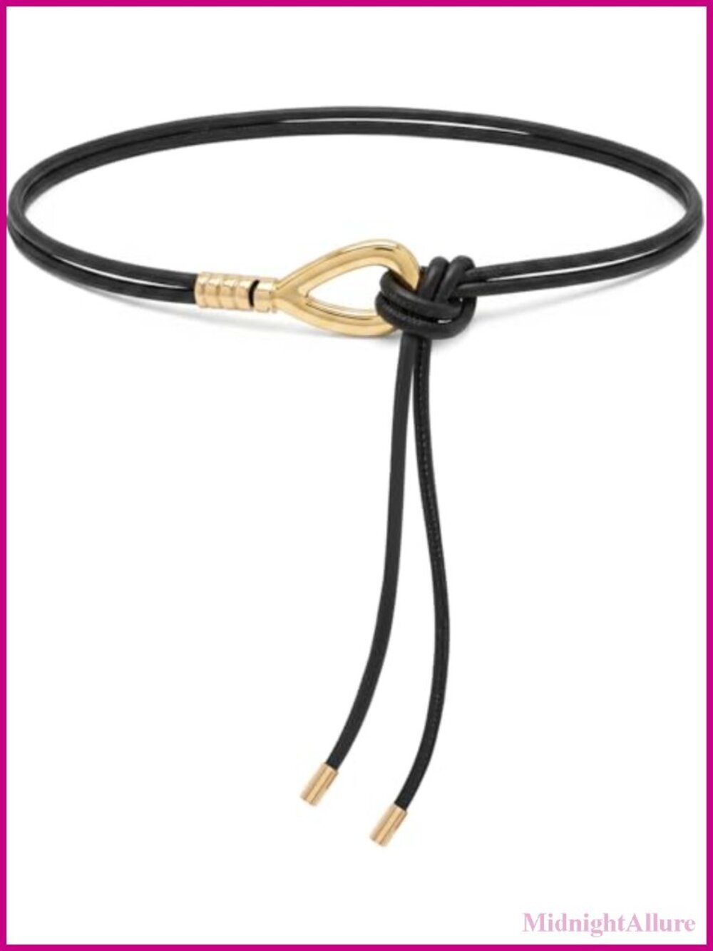 Skinny PU Leather Knotted Waist Belt for Dresses Adjustable